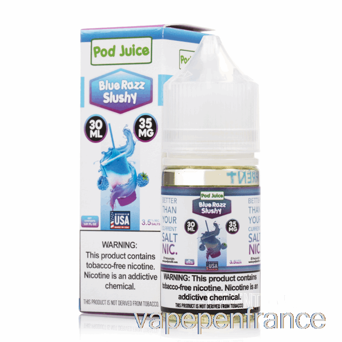 Blue Razz Slushy - Jus De Dosettes - Stylo Vape 30 Ml 10 Mg